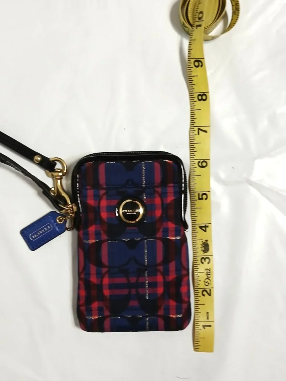 Vintage Y2K NWOT Coach Julia Tartan Plaid Universal ZIpper Wristlet Wallet